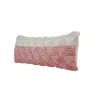 Homezia 14" X 36" Pink And Off-white 100% Cotton Geometric Zippered Pillow