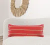 Homezia 14" X 36" Red And Tan 100% Cotton Zippered Pillow