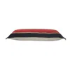Homezia 14" X 36" Red Navy And Tan 100% Cotton Striped Zippered Pillow