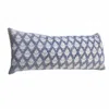 Homezia 14" X 36" Vintage Indigo Blue And White 100% Cotton Geometric Zippered Pillow