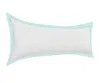 Homezia 14" X 36" White And Icy Blue 100% Cotton Geometric Zippered Pillow