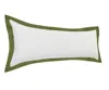 Homezia 14" X 36" White And Moss Green 100% Cotton Geometric Zippered Pillow