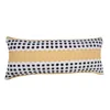 Homezia 14" X 36" Yellow Black And White 100% Cotton Striped Zippered Pillow