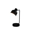 Homezia 15" Black Metal Desk Usb Table Lamp With Black Shade