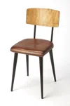 Homezia 15" Brown Faux Leather Side Chair
