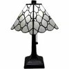 Homezia 15" Dark Brown Metal Candlestick Table Lamp With White Empire Shade