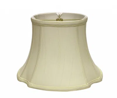 Homezia 19" Ivory Reversed Oval Monay Shantung Lampshade In Blue