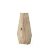 Homezia 15" Natural Stain Geometric Wooden Vase