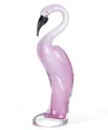 Homezia 15" Pink Murano Glass Flamingo Figurine Tabletop Sculpture