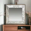 Homezia 15" Square Vintage Style Wall Mounted Accent Mirror