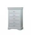 Homezia 15" White Solid Wood Five Drawer Lingerie Chest