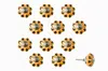 Homezia 1.5" X 1.5" X 1.5" Ceramic Metal Yellow And Green 12 Pack Knob In Yellow