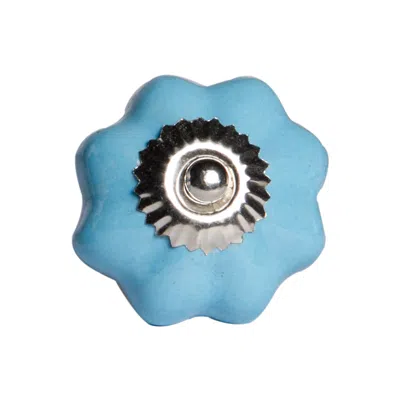 Homezia 1.5" X 1.5" X 1.5" Light Blue And Silver Knobs 12 Pack In Multi