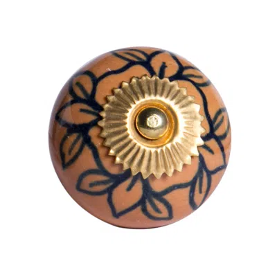 Homezia 1.5" X 1.5" X 1.5" Orange Gold And Black Knobs 8 Pack In Multi
