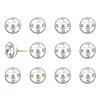 Homezia 1.5" X 1.5" X 1.5" White Black And Gold Knobs 12 Pack In Multi
