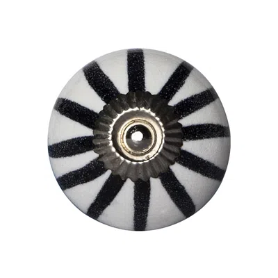Homezia 1.5" X 1.5" X 1.5" White Black And Silver Knobs 12 Pack In Multi