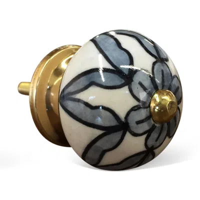 Homezia 1.5" X 1.5" X 1.5" White Blue And Black Knobs 12 Pack In Multi