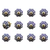 Homezia 1.5" X 1.5" X 1.5" White Blue And Copper Knobs 12 Pack In Multi