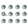 Homezia 1.5" X 1.5" X 1.5" White Green And Black Knobs 12 Pack In Multi