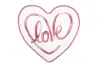 Homezia 15" X 16" White And Rose Love Heart Throw Pillow With Embroidery