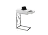 Homezia 15.75" X 10.25" X 24.5" White Finish Drawer Accent Table