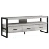 Homezia 16" Black And Gray Cabinet Enclosed Storage Tv Stand