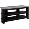 Homezia 16" Black And Gray Open Shelving Tv Stand