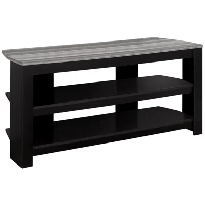 Homezia 16" Black And Gray Open Shelving Tv Stand