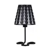 Homezia 16" Black Bedside Table Lamp With Black Polka Dots Empire Shade