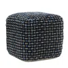 Homezia 16" Black Polyester Ottoman