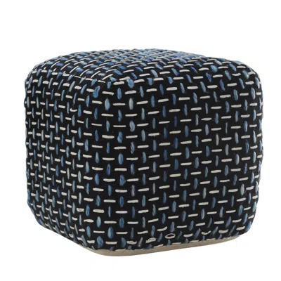 Homezia 16" Black Polyester Ottoman