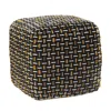 Homezia 16" Black Polyester Ottoman