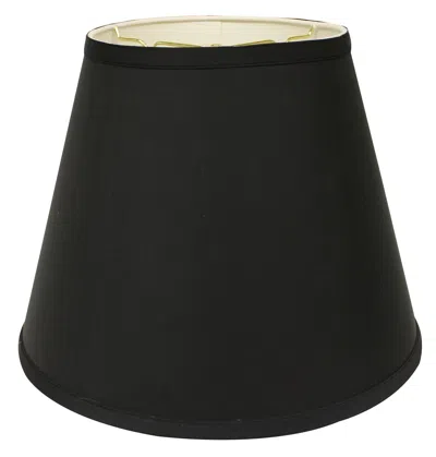 Homezia 16" Black With White Empire Deep Slanted Shantung Lampshade