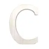 Homezia 16" Distressed White Wash Wooden Initial Letter C Sculpture