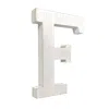 Homezia 16" Distressed White Wash Wooden Initial Letter F Sculpture