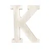 Homezia 16" Distressed White Wash Wooden Initial Letter K Sculpture