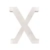 Homezia 16" Distressed White Wash Wooden Initial Letter X Sculpture