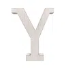 Homezia 16" Distressed White Wash Wooden Initial Letter Y Sculpture