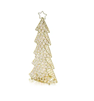 Homezia 16" Glam Gold And Faux Crystal Christmas Tree