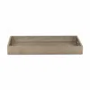Homezia 16" Gray Rectangular Wood Handmade Tray With Handles In Multi