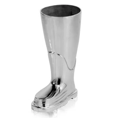 Homezia 16" Silver Buffed Aluminum Tabletop Sculpture In Metallic