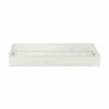 Homezia 16" Silver Rectangular Wood Handmade Tray With Handles In Multi