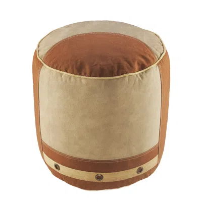 Homezia 16" Tan 100% Cotton Ottoman