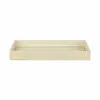 Homezia 16" White Gold Rectangular Wood Handmade Tray With Handles In Multi