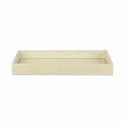 Homezia 16" White Gold Rectangular Wood Handmade Tray With Handles In Multi
