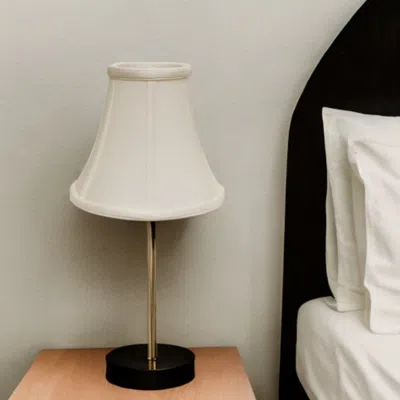 Homezia 16" White Premium Bell Monay Shantung Lampshade In Gold