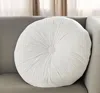 Homezia 16" White Round Velvet Throw Pillow