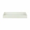 Homezia 16" White Silver Rectangular Wood Handmade Tray With Handles In Multi