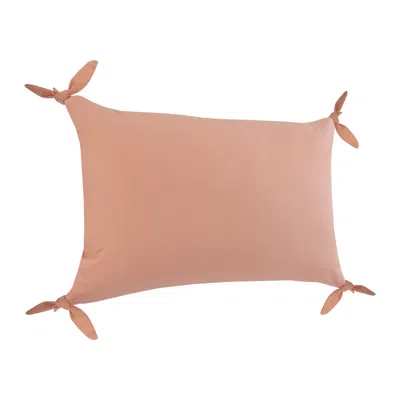 Homezia 16" X 24" Blush Pink 100% Cotton Zippered Pillow