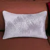 Homezia 16" X 24" Gray Abstract Polyester Zippered Pillow With Beads